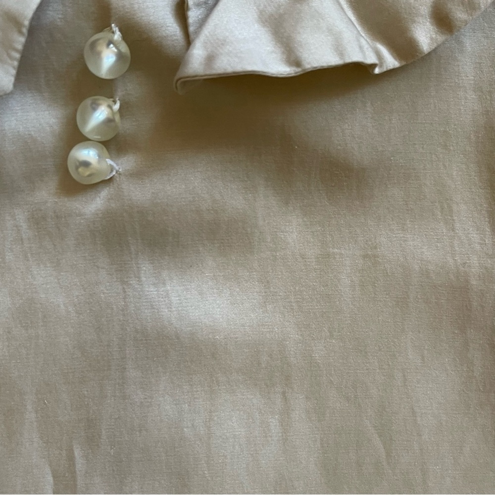 Marie Chantal Cream Silky Dress with Ruffles - Size 6 - Picture 9 of 16